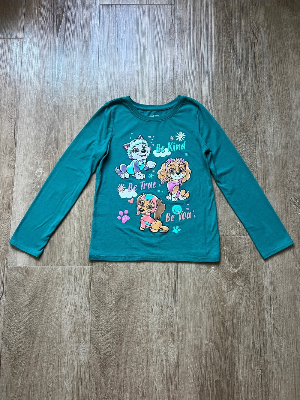 Jumping Beans Nickelodeon Girls' Green Long-Sleeve Paw Patrol Graphic Top Size 7